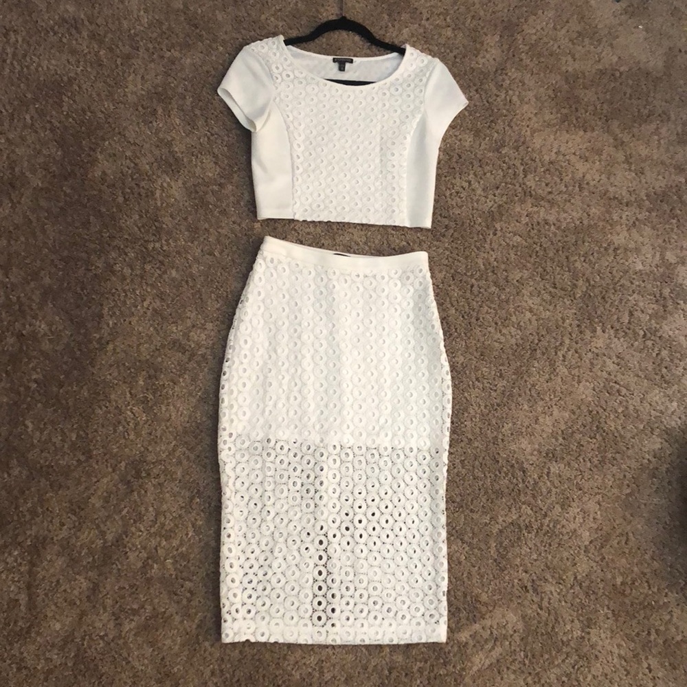 White two piece dress